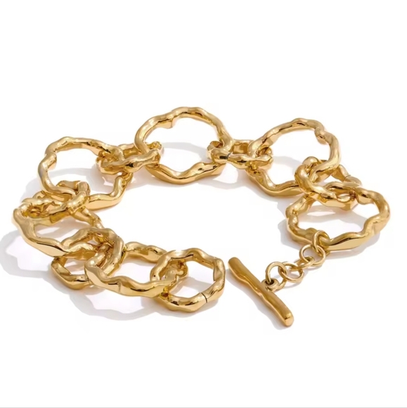 Jewelry - Elegant Gold Chunky Chain Link Stainless Steel Bracelet